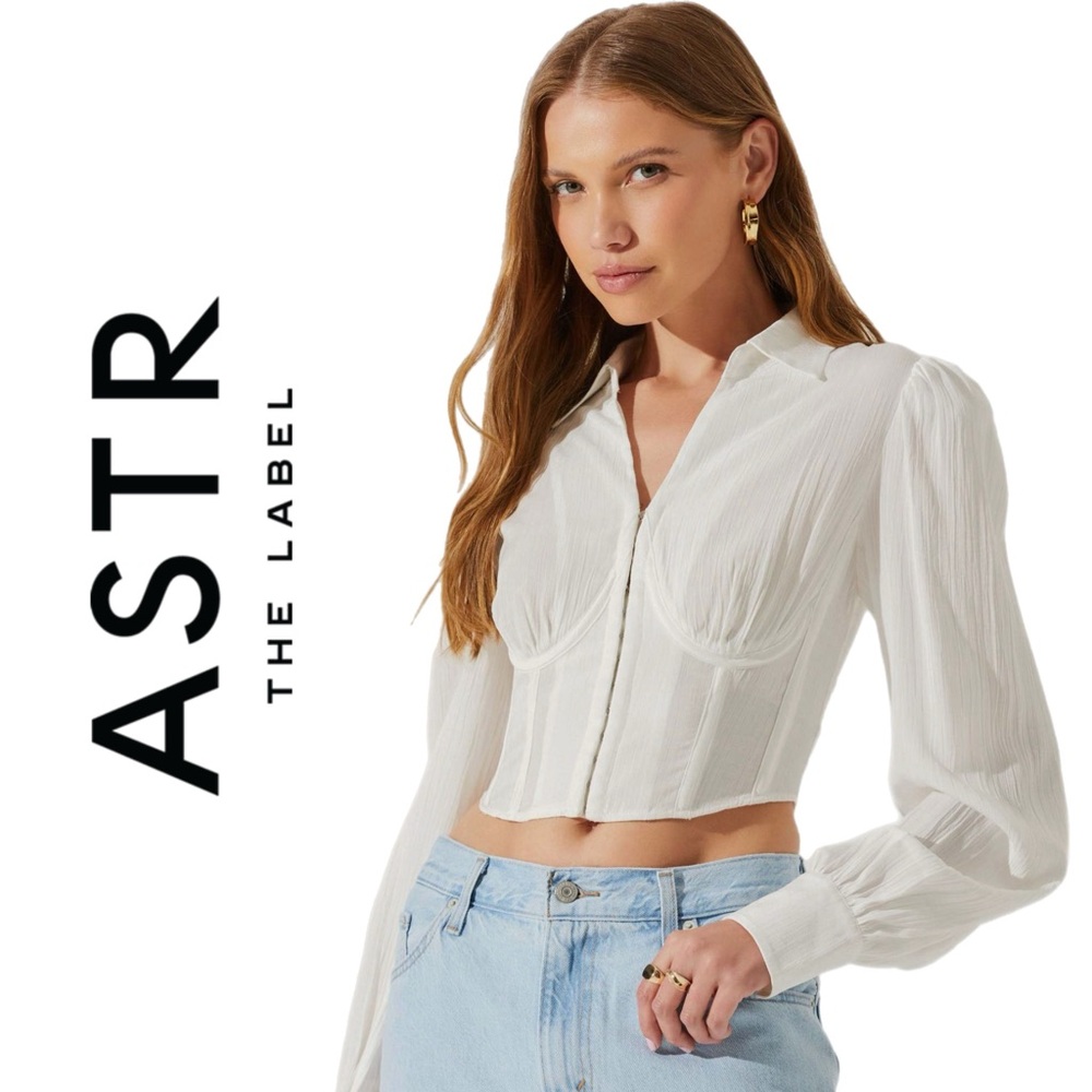 Anthropologie ASTR The Label Joree Long-Sleeve Corset Top